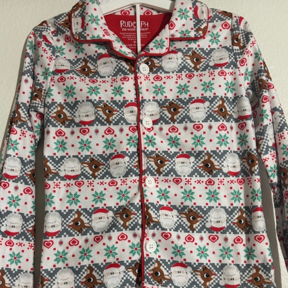 Rudolph The Red Nosed Reindeer Size Months Flannel 2 Piece Pajama Set NWT size 5 - Picture 2 of 4